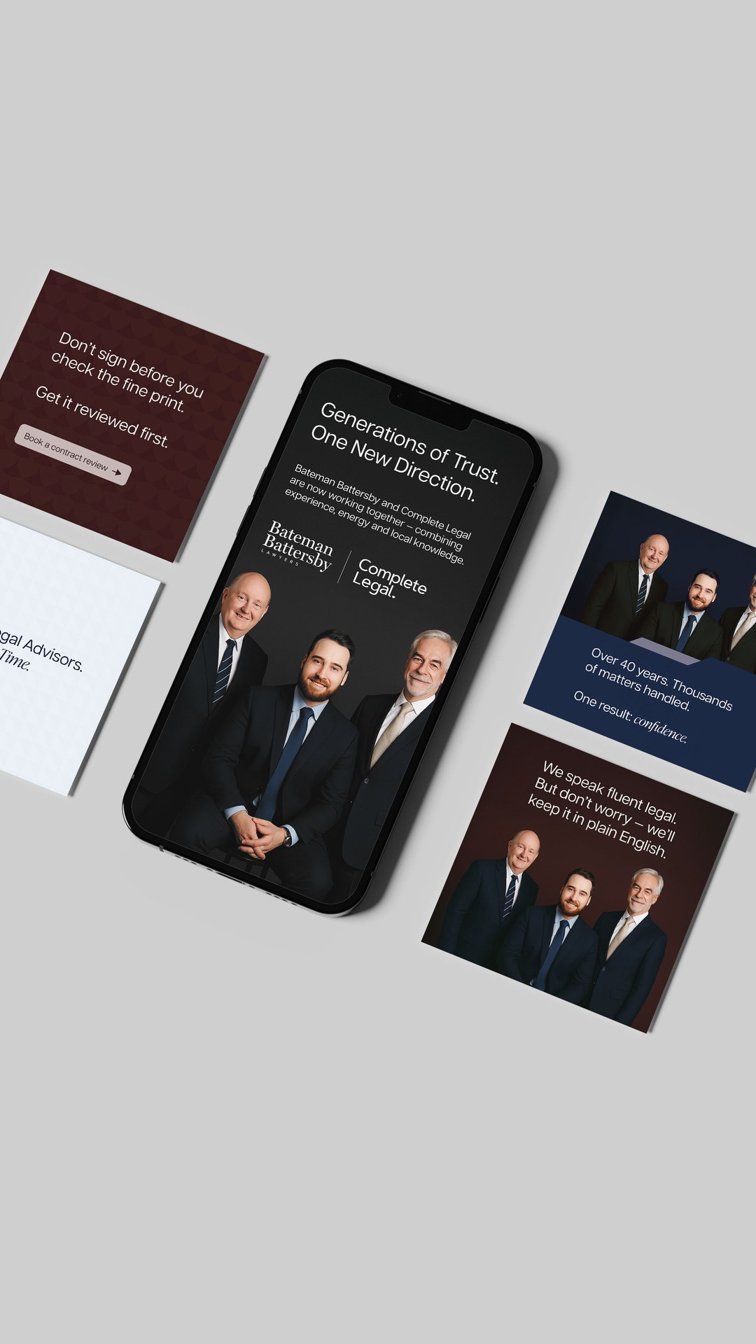 Bateman Battersby | Complete Legal social posts with team portraits
