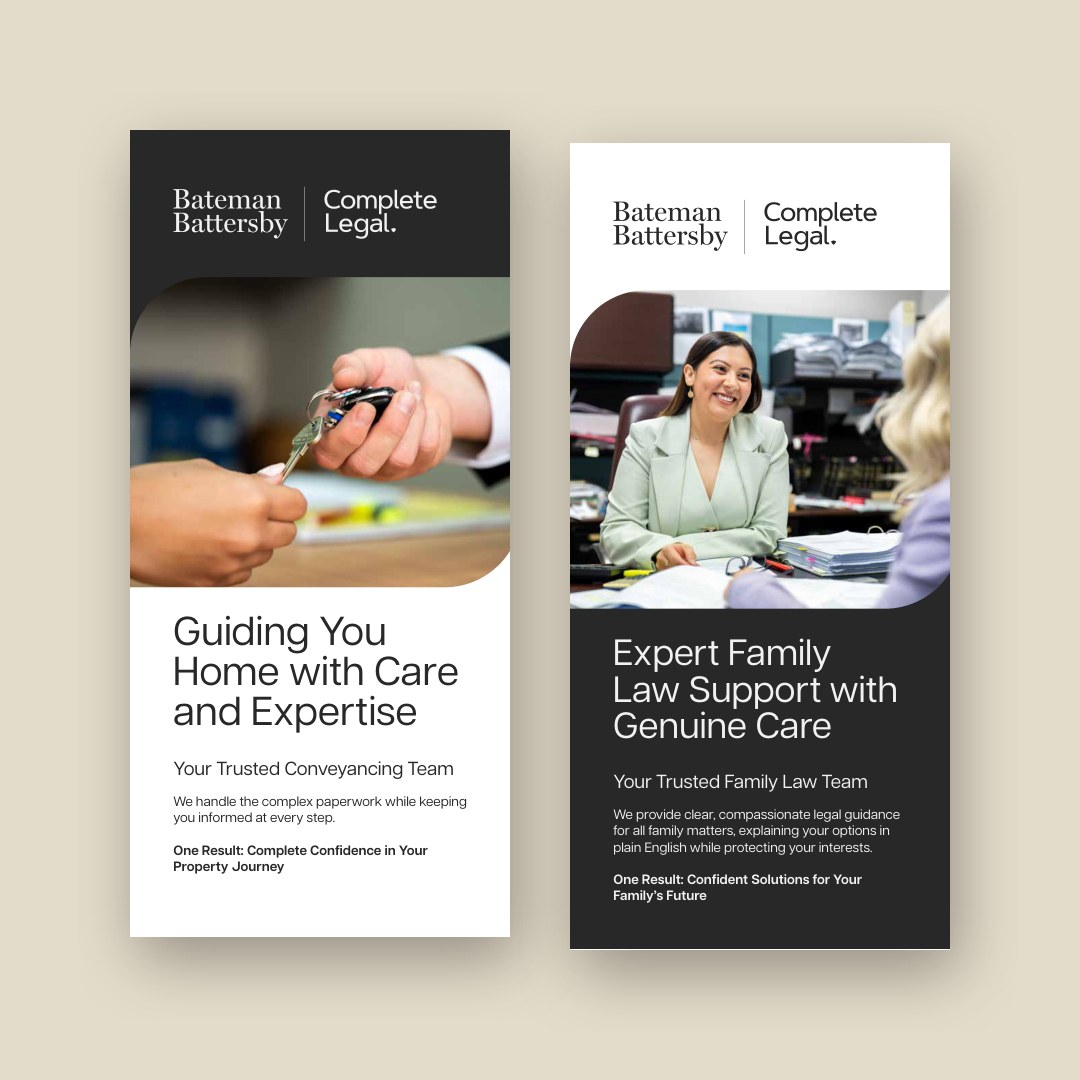 Bateman Battersby | Complete Legal conveyancing and family law brochures with staff photos