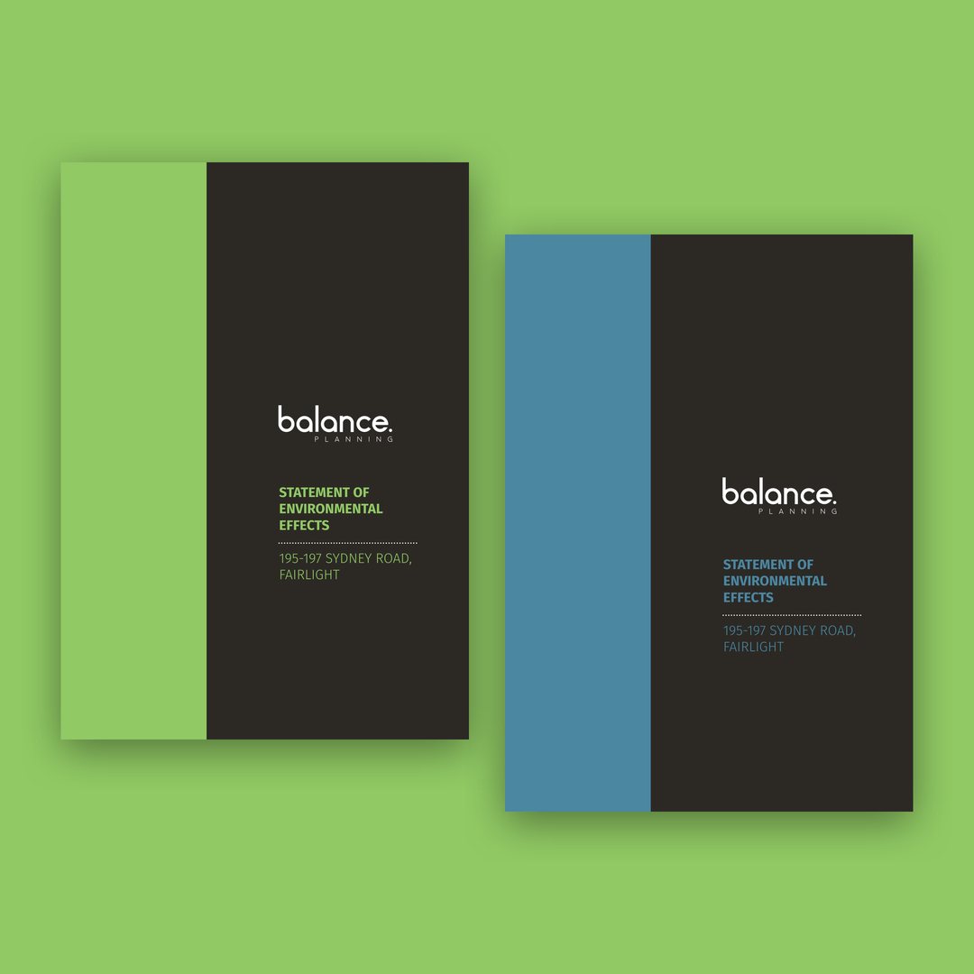 Dark report cover templates in green and blue beside each other