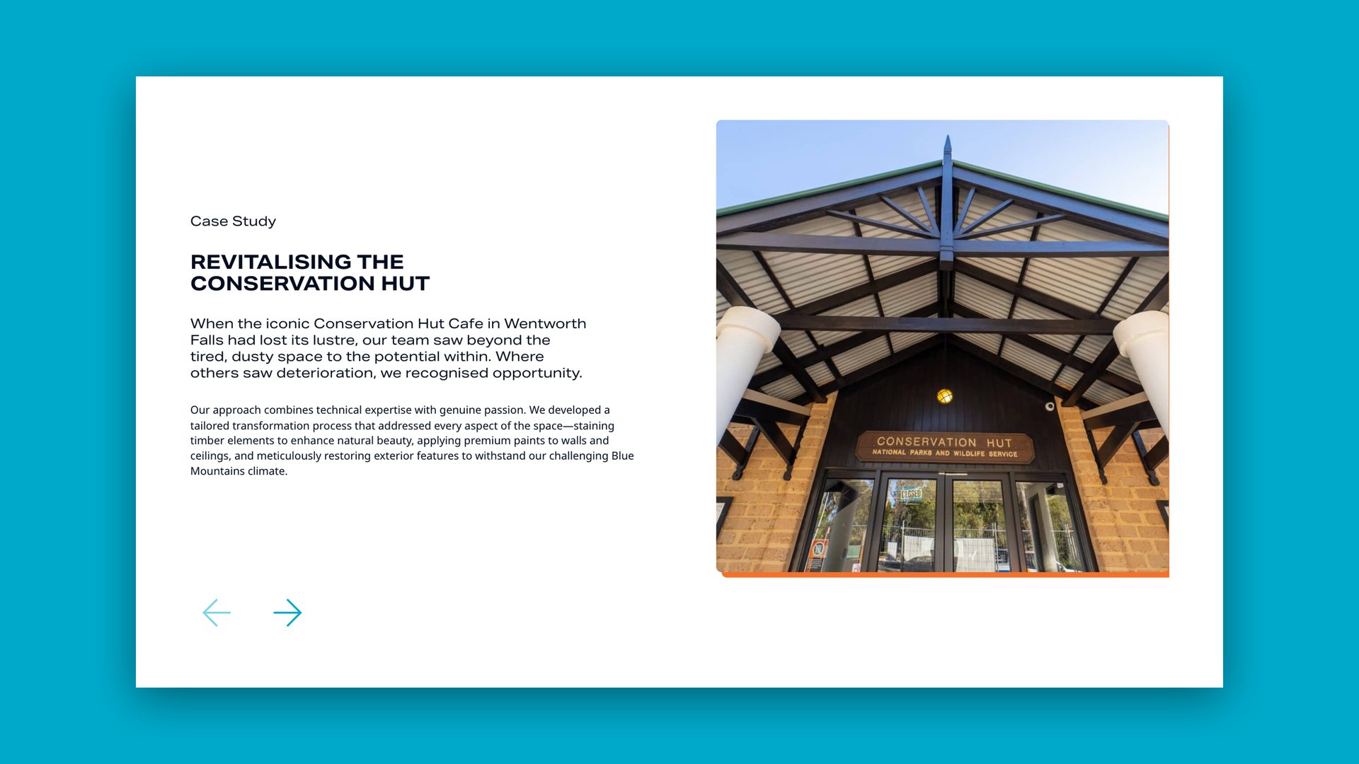 Blue Mountains Painting website, a Revitalising the Conservation Hut case study page