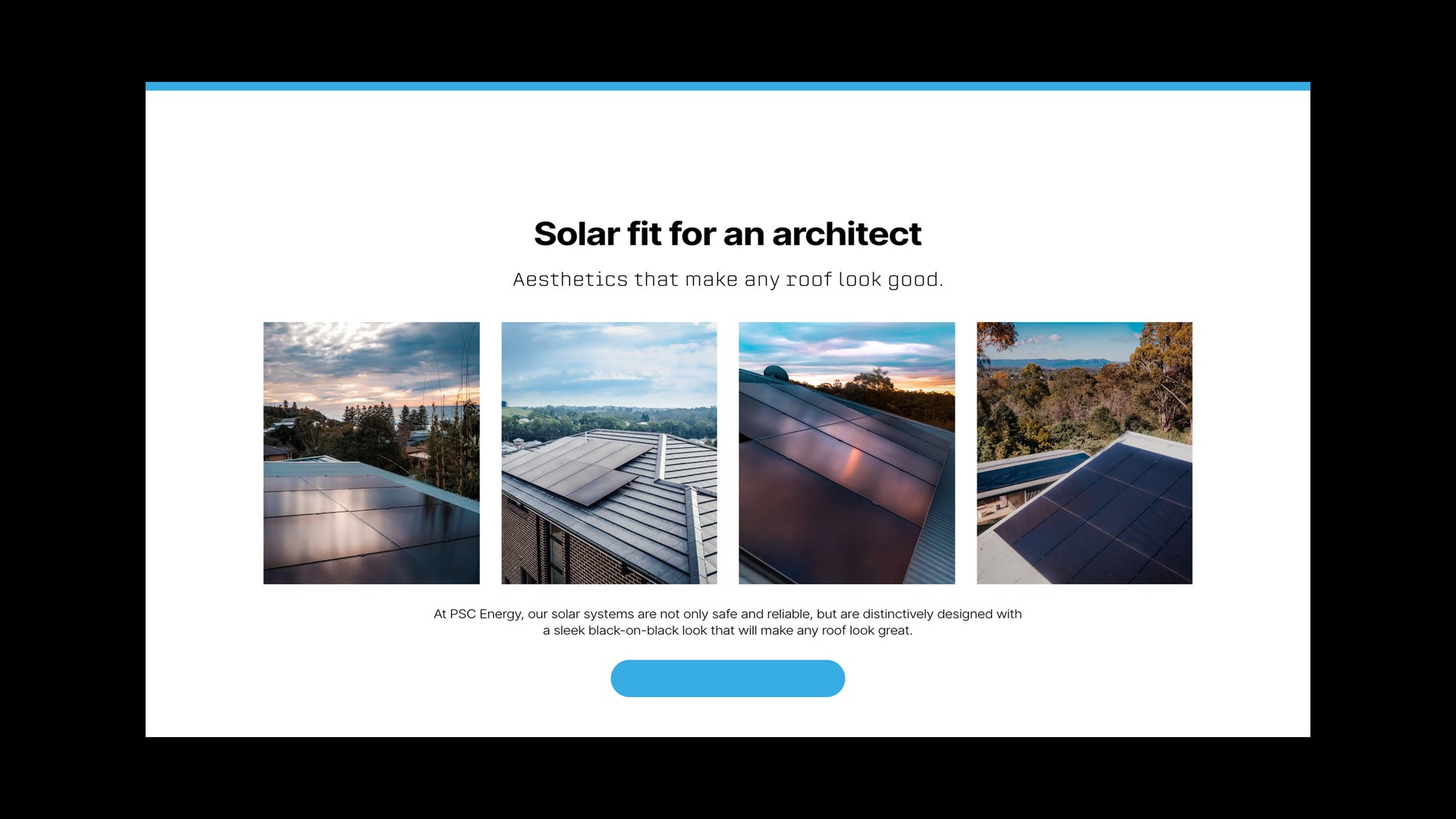 Penrith Solar Centre website, a Solar fit for an architect section with four roof photos