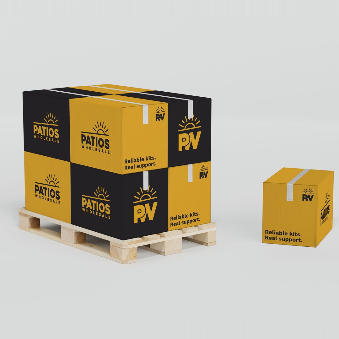 Patios Wholesale pallet of boxes printed with Reliable kits. Real support.