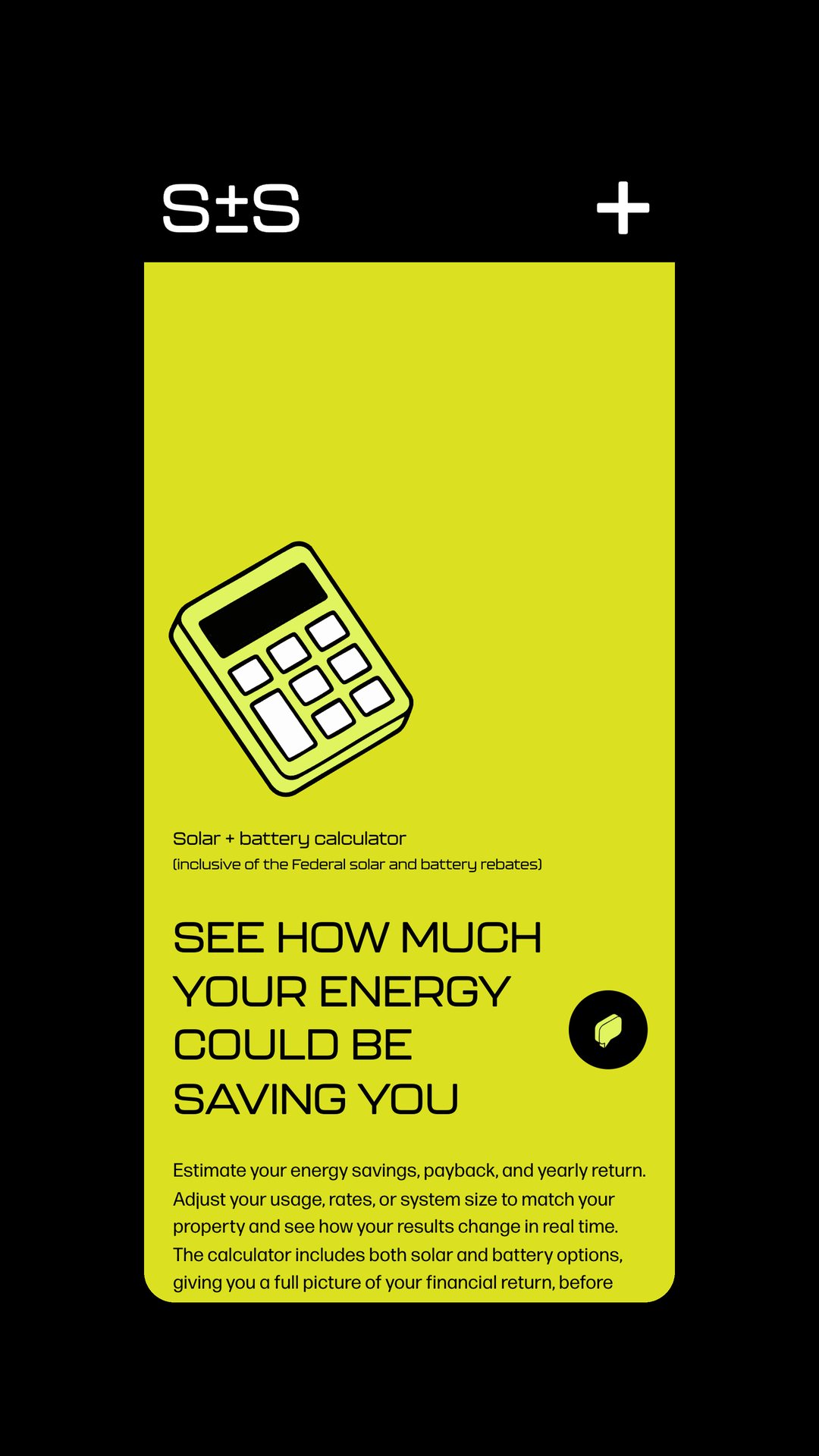 Mobile view of the calculator page, headed See how much your energy could be saving you