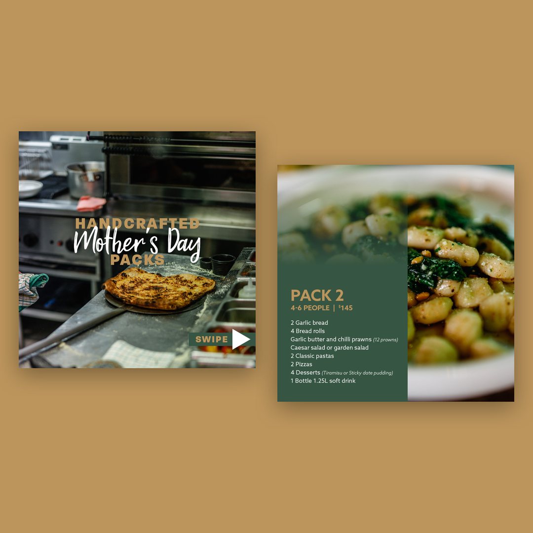 Tins & Wood social posts for handcrafted Mother's Day packs